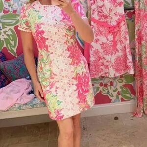 NWOT Lilly Pulitzer Maisie Stretch Piqué Shift Dress Resort White size 16
